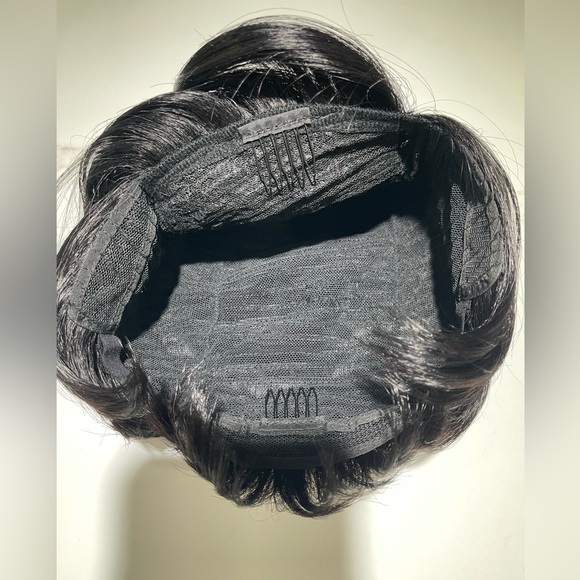 💯% HUMAN Hair & Eyelashes, Brazilian Pixie Swoop Bangs, Side Part, Black - Picture 10 of 10